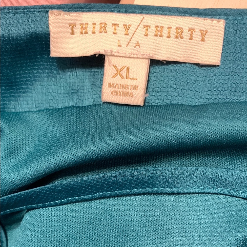 Thirty Thirty LA Emerald Green Satin Maxi Dress Sz XL - Picture 4 of 4